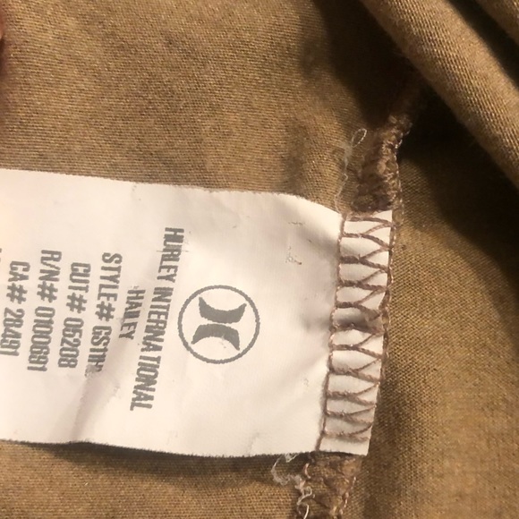 NWOT Hurley Super Cute Dark Khaki w/Red & Cream Embroidey around Waist! SZ M - Picture 5 of 6